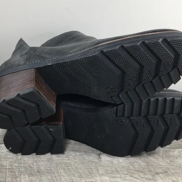 Sorel Women's NL3383 Cate Cutout Gray Leather Waterproof Bootie Boots Size 8