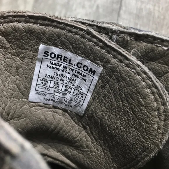 Sorel Womens NL3715 Cate Gray Leather Combat Lace Up Waterproof Bootie Boots 9.5