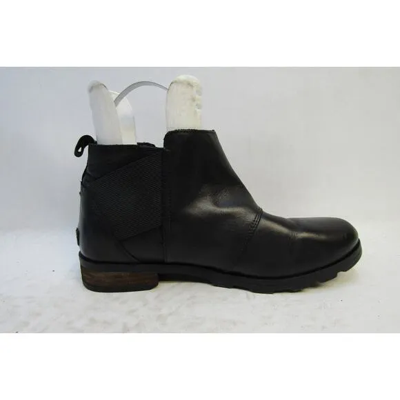 Sorel Womens Size 11 M Black Leather Chelsea Ankle Boots Booties