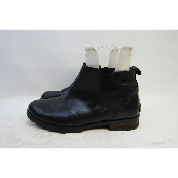 Sorel Womens Size 11 M Black Leather Chelsea Ankle Boots Booties