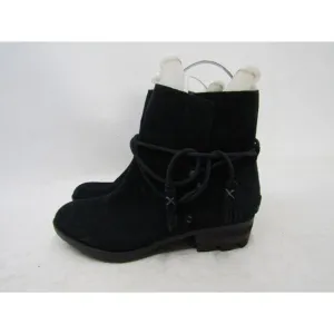Sorel Womens Size 8 M Black Suede Ankle Boots Booties