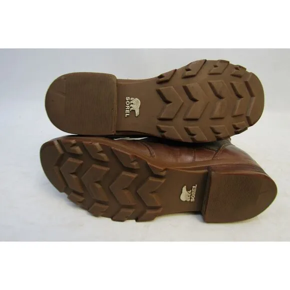 Sorel Womens Size 8 M Brown Leather Chelsea Zip Ankle Boots Booties