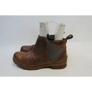 Sorel Womens Size 8 M Brown Leather Chelsea Zip Ankle Boots Booties