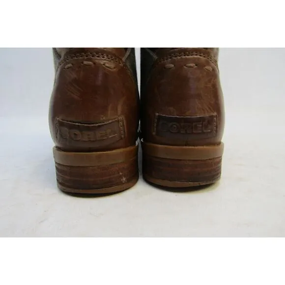 Sorel Womens Size 8 M Brown Leather Chelsea Zip Ankle Boots Booties