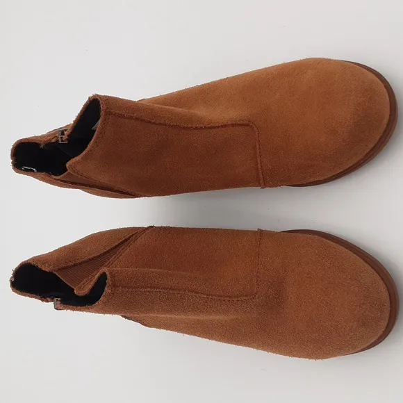 Sorel Women's Suede Ankle Boots Brown Wedge casual office festival Y2K