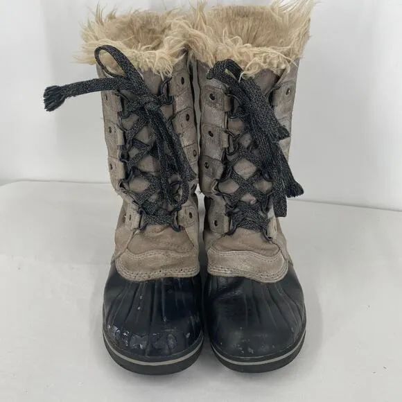 Sorel Youth Tofino II Quarry Silver Tall Lace Up Winter Boots Size 2