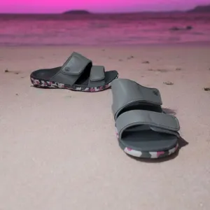 Spenco Woman's Size 8D Velcro Pink and Gray Camouflage Sandals/slip Ons