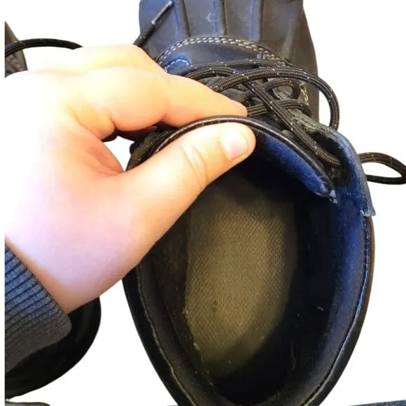 Sperry Black Waterproof Leather Ankle Duck Boots Size 11.5