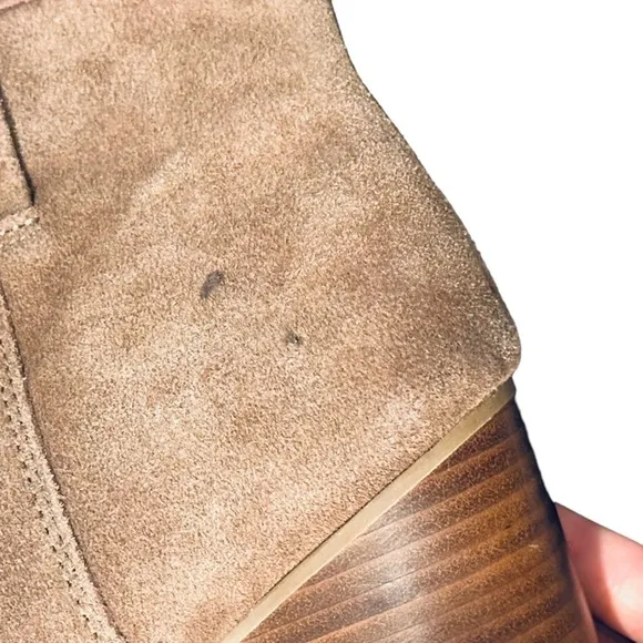 Splendid Womens Brown Suede Block Heel Ankle Boots