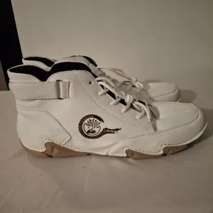Spor7 White and Tan Men's Leather High Top Athletic Shoes