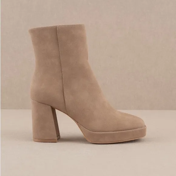 Square Toe Platform Ankle Booties - Oasis Society