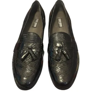 Stacy Adams Leather Genuine Snake Upper Black Loafers  Tasseled for Men SZ 10.5