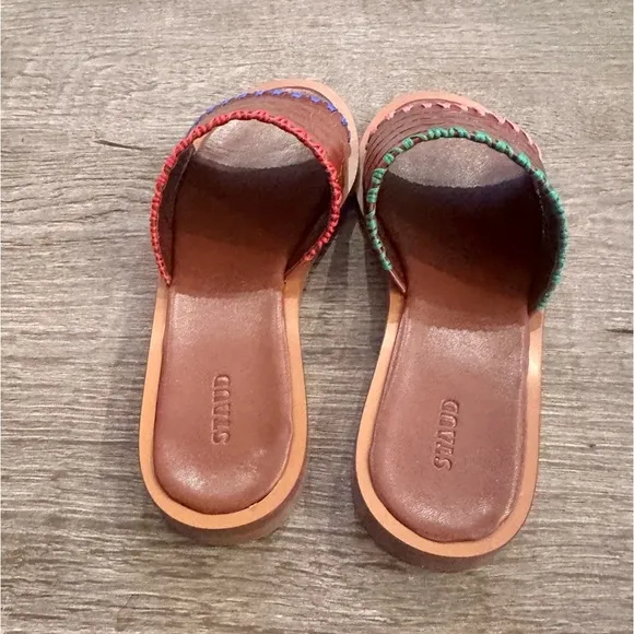 STAUD Genie Leather Sandals.