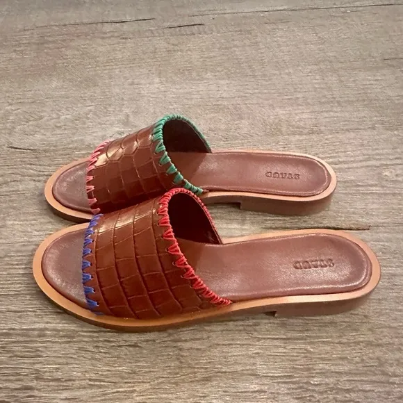 STAUD Genie Leather Sandals.