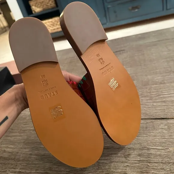 STAUD Genie Leather Sandals.