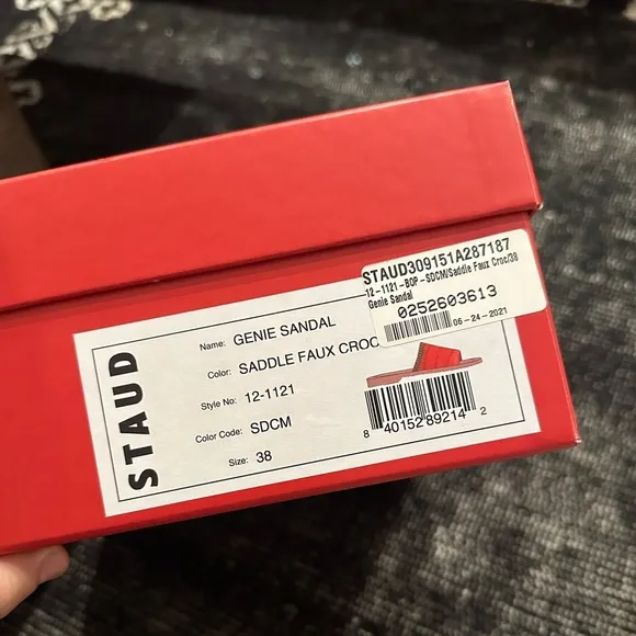 STAUD Genie Leather Sandals.