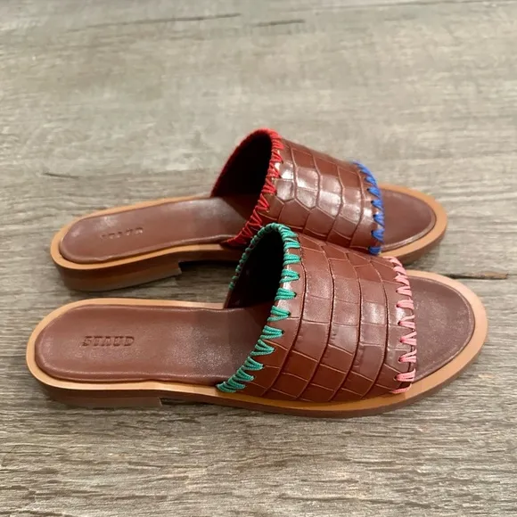 STAUD Genie Leather Sandals.