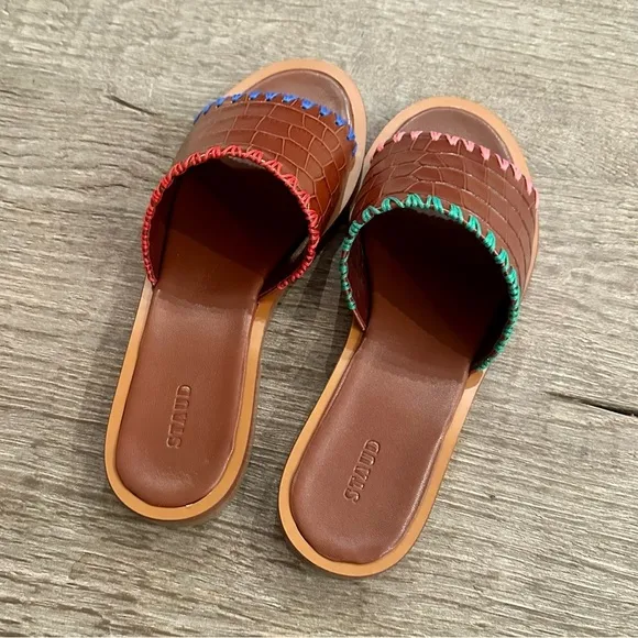 STAUD Genie Leather Sandals.