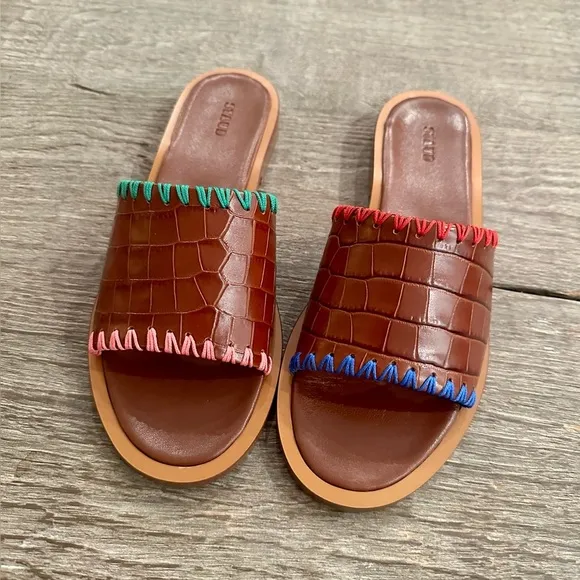 STAUD Genie Leather Sandals.