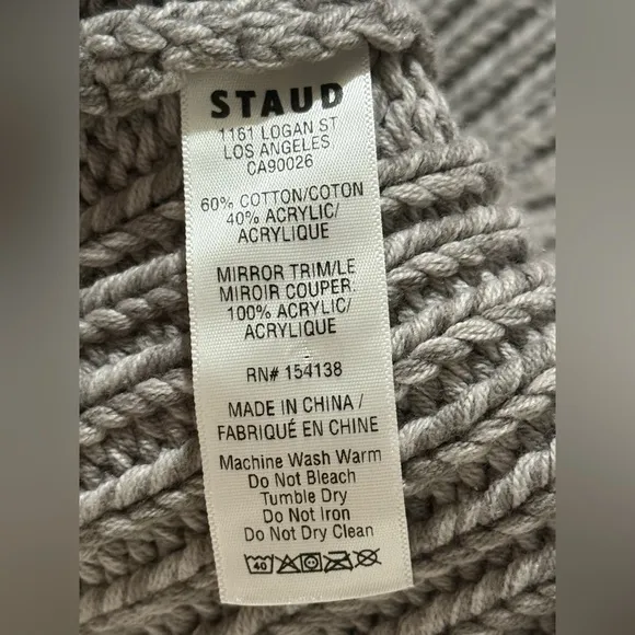 STAUD Gray Sleeveless Turtleneck Dress | Size Small