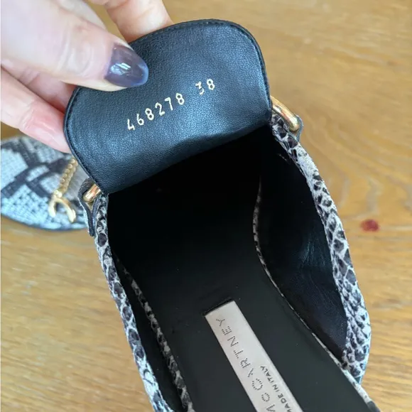 Stella McCartney Snake Print Loafers with Gold Detailing size 38