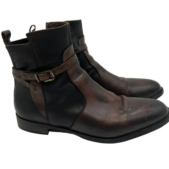 Stelle Monelle Italian Brown Leather Ankle Boots Size 9 EU 40 Indie Boho Western