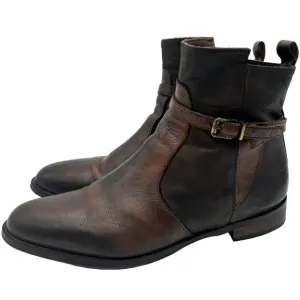 Stelle Monelle Italian Brown Leather Ankle Boots Size 9 EU 40 Indie Boho Western