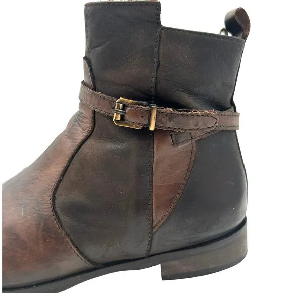 Stelle Monelle Italian Brown Leather Ankle Boots Size 9 EU 40 Indie Boho Western
