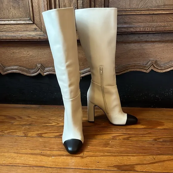 Steve Madden Ally-C Leather Cap Toe Tall Boots