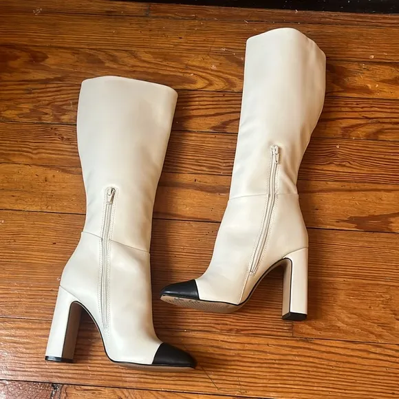 Steve Madden Ally-C Leather Cap Toe Tall Boots