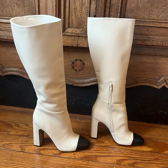 Steve Madden Ally-C Leather Cap Toe Tall Boots
