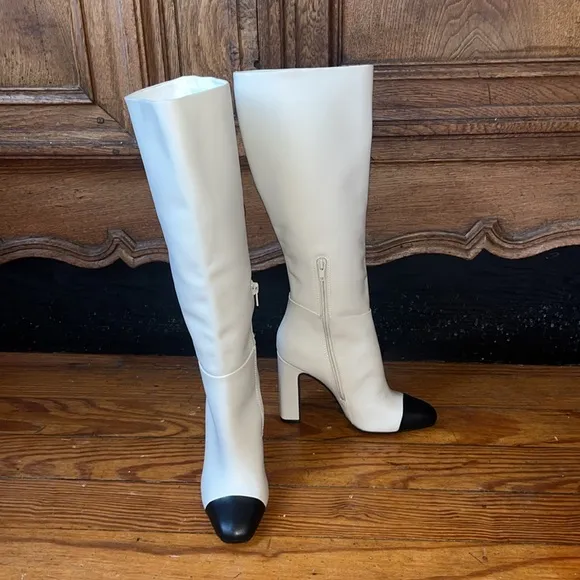 Steve Madden Ally-C Leather Cap Toe Tall Boots