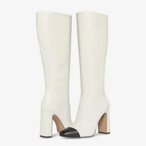 Steve Madden Ally-C Leather Cap Toe Tall Boots