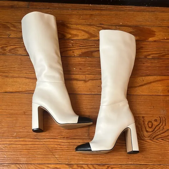 Steve Madden Ally-C Leather Cap Toe Tall Boots