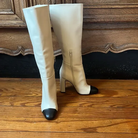 Steve Madden Ally-C Leather Cap Toe Tall Boots