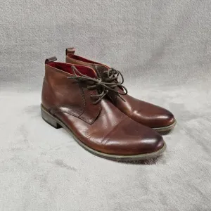 Steve Madden Bronxxx Chukka Boots Mens Size 9.5 Leather Upper Brown Dress Casual