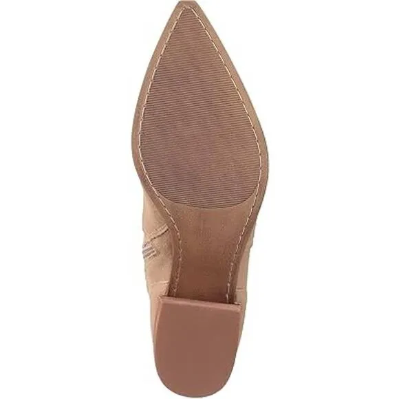 Steve Madden Calabria Suede Block Heel Ankle Boots Sand Tan Women's Size 10 M