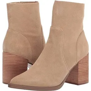 Steve Madden Calabria Suede Block Heel Ankle Boots Sand Tan Women's Size 10 M