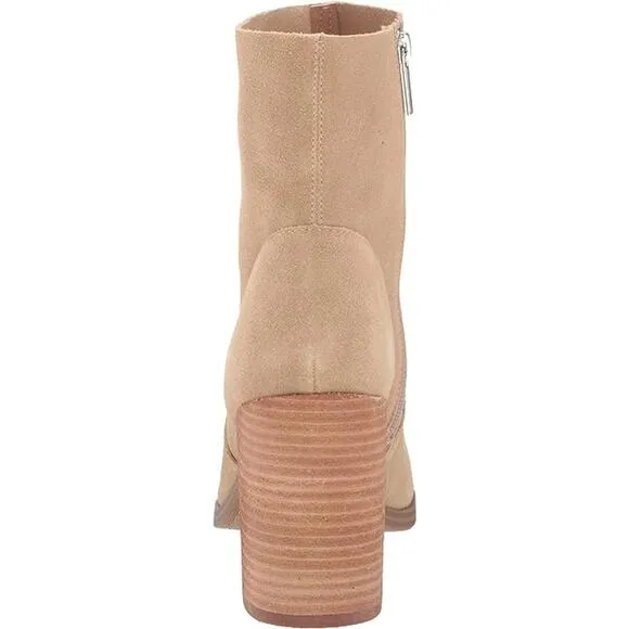 Steve Madden Calabria Suede Block Heel Ankle Boots Sand Tan Women's Size 10 M