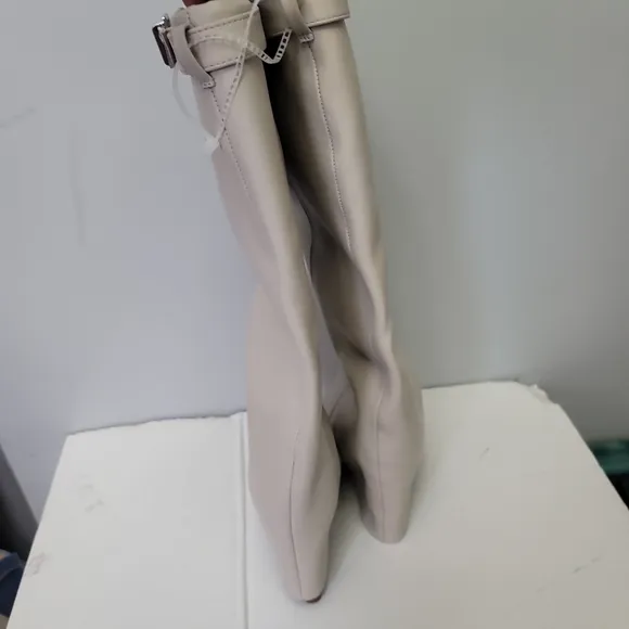 Steve Madden Corenne Leather Foldover Buckle Strap Tall Wedge Boots