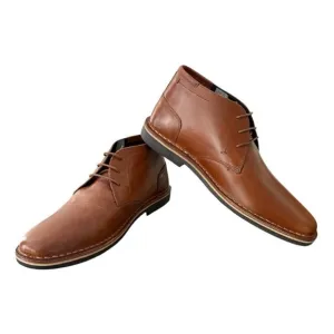 Steve Madden Harken Chukka Lace Up Men’s  Brown Cognac Leather Shoes 8.5