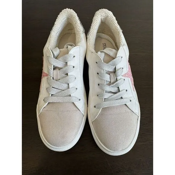 Steve Madden Kids Rezume Girls Athletic White Multi Sneakers 3 New Star shoes