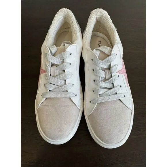 Steve Madden Kids Rezume Girls Athletic White Multi Sneakers 3 New Star shoes