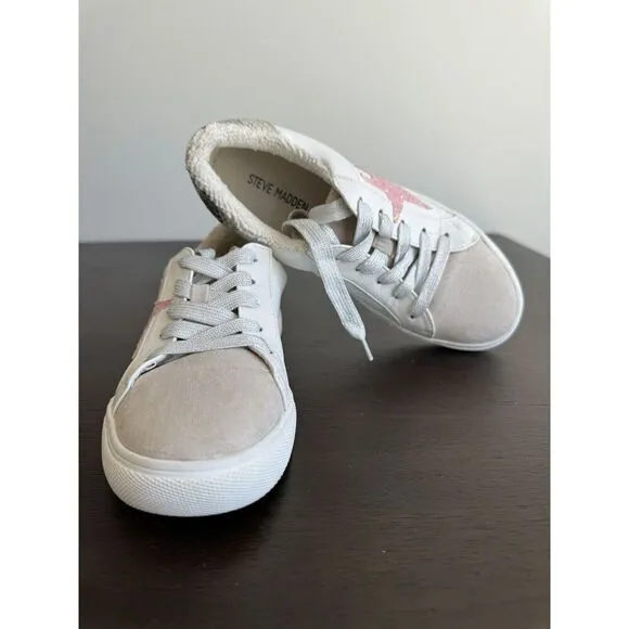 Steve Madden Kids Rezume Girls Athletic White Multi Sneakers 3 New Star shoes