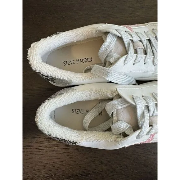 Steve Madden Kids Rezume Girls Athletic White Multi Sneakers 3 New Star shoes