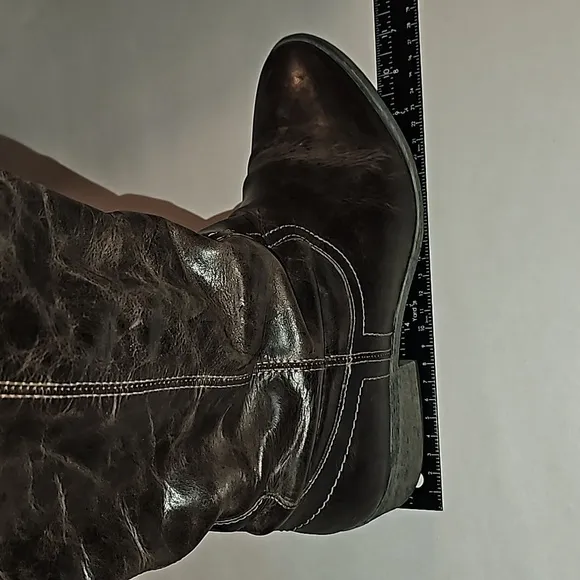 Steve Madden Manor Boots Knee High Western Cowboy Cowgirl Brown Leather 11M