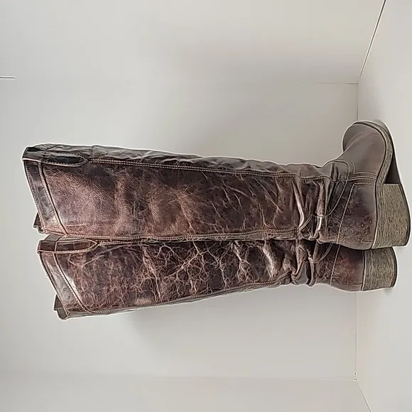 Steve Madden Manor Boots Knee High Western Cowboy Cowgirl Brown Leather 11M