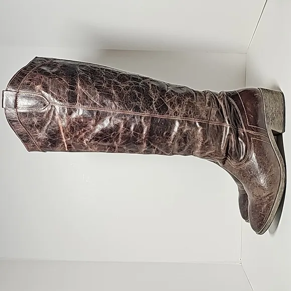 Steve Madden Manor Boots Knee High Western Cowboy Cowgirl Brown Leather 11M