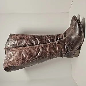 Steve Madden Manor Boots Knee High Western Cowboy Cowgirl Brown Leather 11M