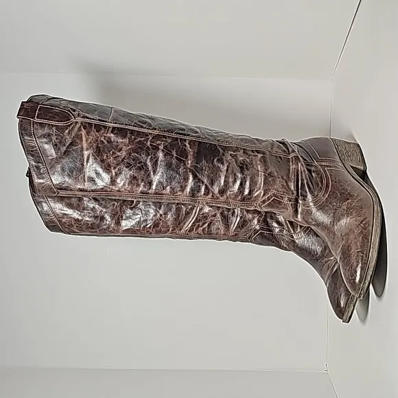 Steve Madden Manor Boots Knee High Western Cowboy Cowgirl Brown Leather 11M